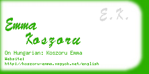 emma koszoru business card